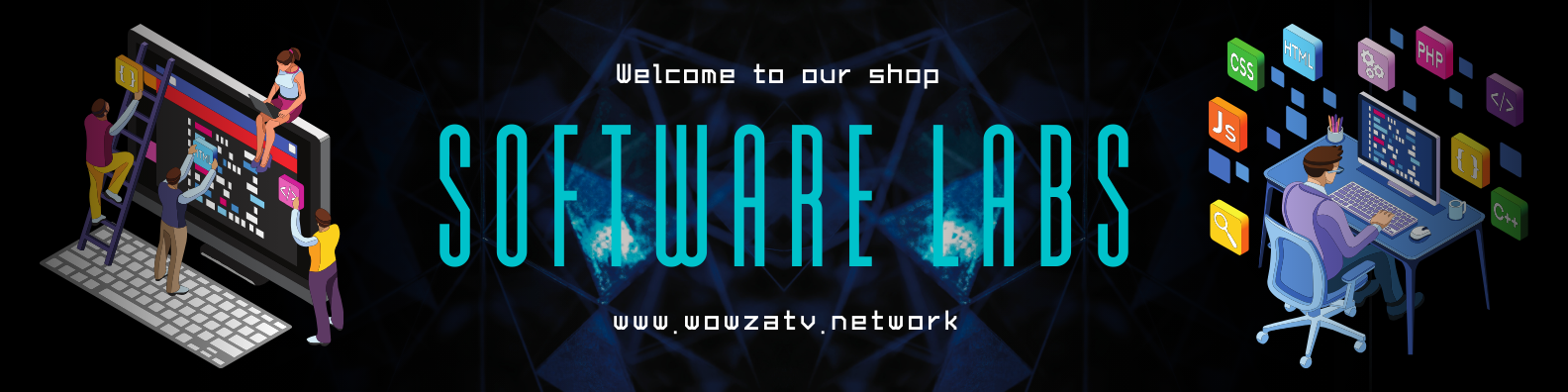 Black Blue Modern Futuristic Software Labs LinkedIn Banner