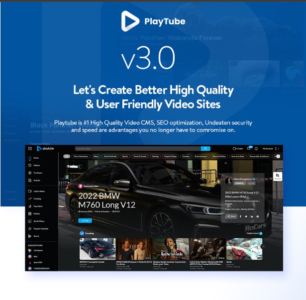 PlayTube video sharing & streaming PHP Script