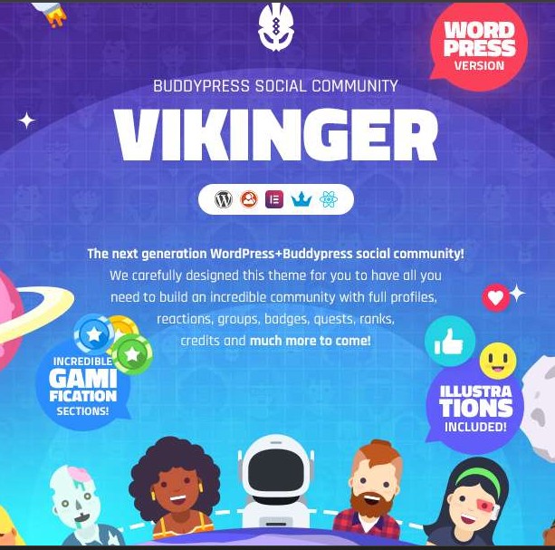 Vikinger- Social Community - WordPress Theme